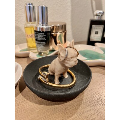 Ring Holder Dish| Bulldog or Triceratops Figurine|Rings Bracelets Organizer| Jewelry Ring Holder| Vanity Organizer|3D printed| Holiday Gift| - image4